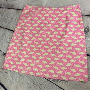 Vineyard Vines fish pink lime mini skirt EUC